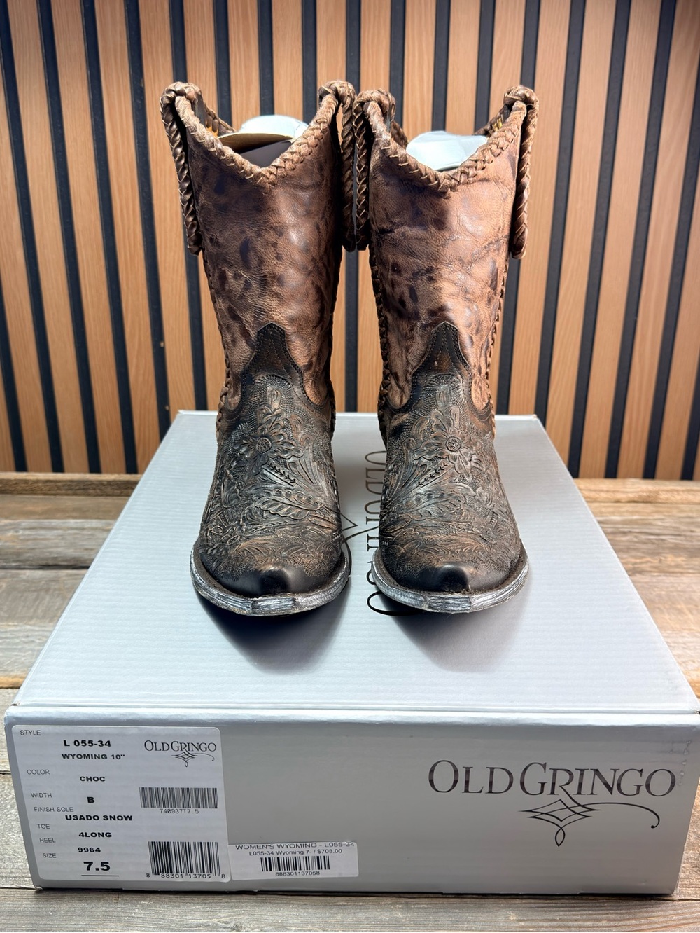 Old Gringo Brown Hand-tooled Leather Western Boots